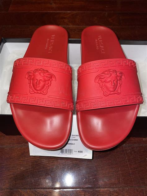 red versace slides cheap|versace virtus slides.